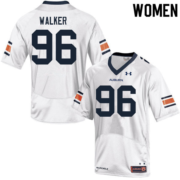 Women #96 Garrison Walker Auburn Tigers College Football Jerseys Sale-White - Click Image to Close